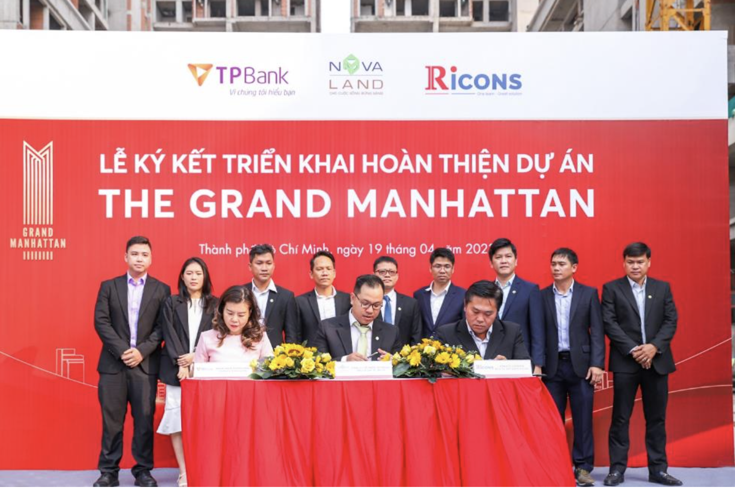 Novaland – TPBank – Ricons ký kết hợp tác triển khai xây dựng hoàn thiện dự án The Grand Manhattan